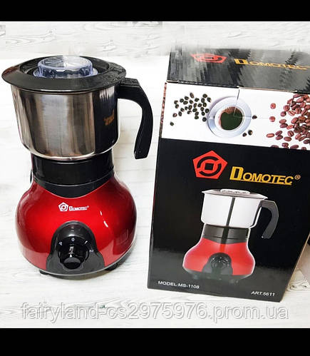 Роторная электрическая кофемолка Domotec MS-1108 250W Красная ...
