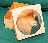 Коробка подарочная картонная крафтовая с окошком