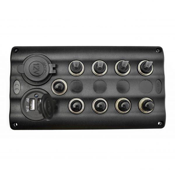 ПАНЕЛЬ НА 4 ПЕРЕМИКАЧА АВТОМАТ 82Х107ММ + ПРИКУРЮВАЧ І USB ПОРТ HF60-046PN