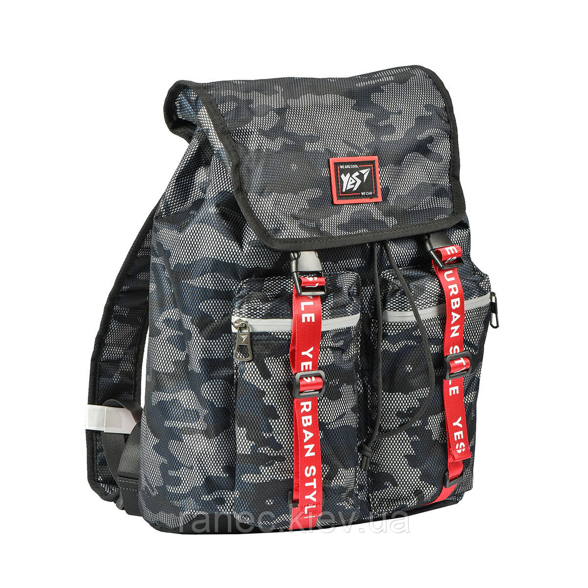 Рюкзак молодіжний YES T-71 Double up сірий/червоний 558360, фото 1