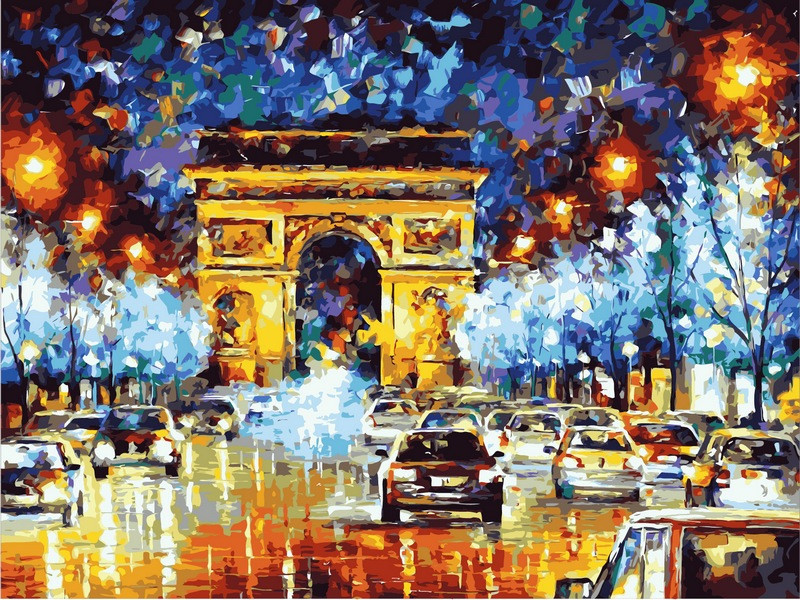 Картина за номерами 40х50 см Babylon Вечірній Париж Художник Леонід Афремов (VP067), фото 1