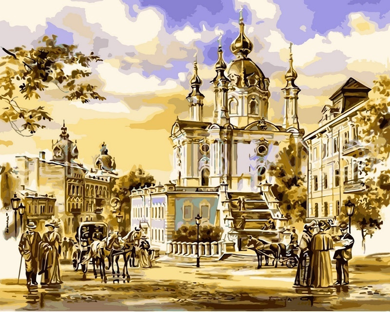 Картина за номерами 40х50 см Babylon Андріївська церква Художник Брандт Сергій (VP-051new)