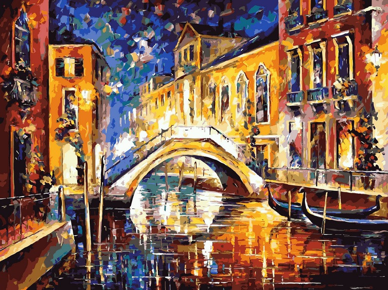 Картина за номерами 40х50 см Babylon Ніч у Венеції Художник Леонід Афремов (VP-065), фото 1