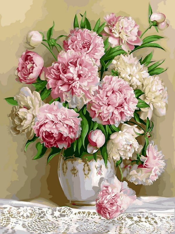 Картина за номерами 40х50 см Babylon Розкішні півонії Художник Едуард Жалдак (VP 537), фото 1