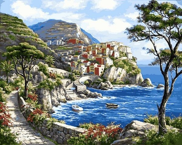 Картина за номерами 40х50 см Babylon Місто біля моря Художник Сунг Кім (VP 672), фото 1