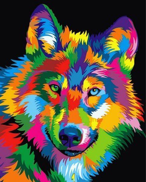 Картина за номерами 40х50 см Babylon Райдужний вовк (VP 988), фото 1