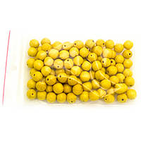 Бусинка дерев'яна 10мм (дерев'яні намистини жовтого кольору 100шт в уп)