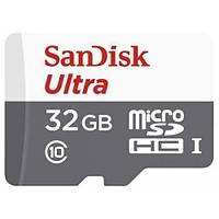 Швидка флешкарта SanDisk microSDHC Ultra 32 GB Class 10 80 MB/s (без адаптера) (SDSQUNS-032G-GN3MN)