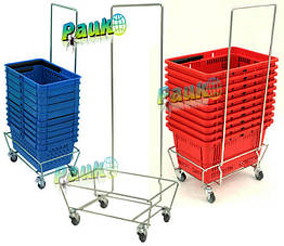 Підставка для кошиків торгових 500х335х1045 мм, тримач кошиків покупця