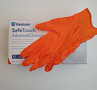 Оранжевые нитриловые перчатки (пл. 5 г/м2) Медиком SafeTouch Advanced Orange(100 шт)