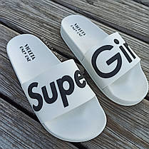 Super Girl білі Шльопанці гумові тапочки тапки жіночі пляжні шльопанці гумові тапочки білі, фото 2