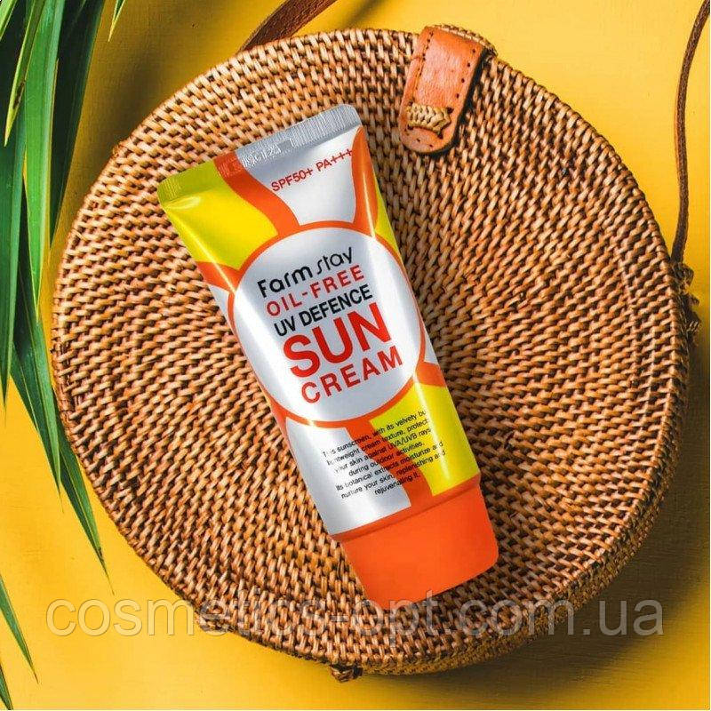 Сонцезахисний крем без олій Farm Stay Oil-free UV Defence Sun Cream SPF50+ PA+++, 70 мл
