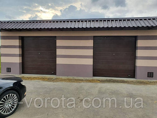 Ворота гаражні секційні 2500 * 2500 (коричневий колір), фото 1