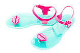 Жіночі сандалі Zhoelala 41 26,5 см бірюза губки малинові, фото 2