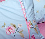 Двоспальний комплект постільної білизни сатин люкс на блискавці натуральна 100% бавовна Приємний Міцний, фото 6