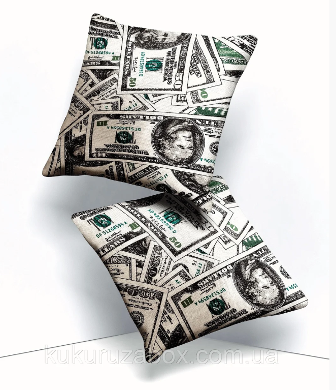 Наволочка (Бязь) "Доллар" | 60х60 см Тёмно-зелений від 2х шт, фото 1