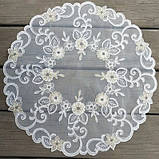 Серветка біла ажурна круглої форми, фото 2