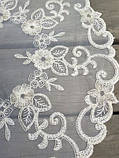 Серветка біла ажурна круглої форми, фото 3