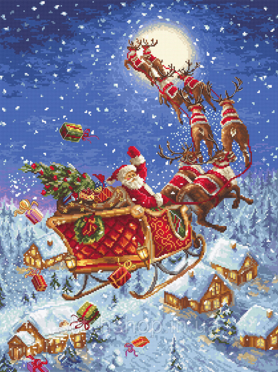 Набір для вишивання нитками LETISTITCH The reindeers on its way! (LETI 958), фото 1