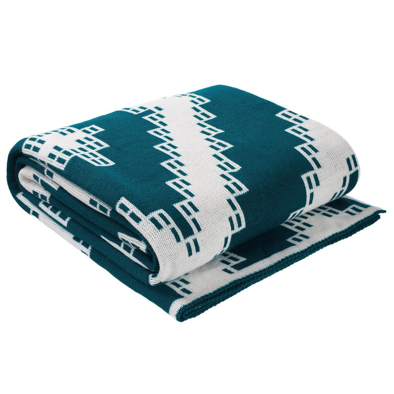 Килим в'язаний Ohaina 290x190 Emerald + White
