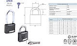 Замок навісний APECS PD-01-63-L, фото 2