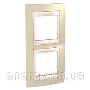 Рамка 2 пост. вертикальна Unica Plus піщаний /сл.кость MGU6.004V.567