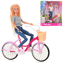 Лялька на велосипеді DEFA 8361-BF, 28 см, велосипед 27 см