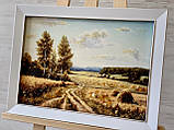 Картина - пейзаж з бурштину "Поле пшениці", фото 3