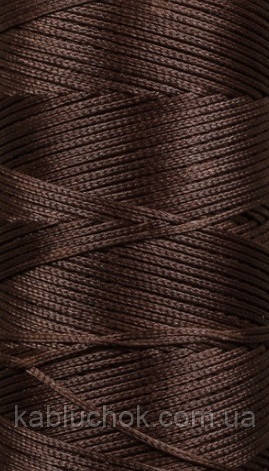 Нитка вощена, т 1 мм цв. коричневий (S020), плоский шнур 100 метрів, фото 1