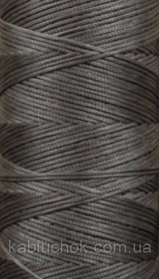 Нитка вощена, т 1 мм цв.сірий (S023), плоский шнур 100 метрів, фото 1