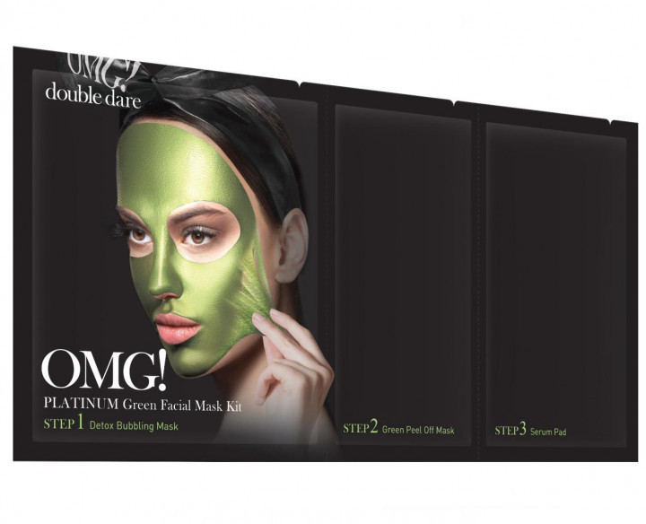 Трикомпонентний комплекс масок "Зволоження та Себоконтроль" Double Dare Omg! Platinum Green Facial Mask Kit