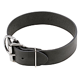 Класичний нашийник з натуральної шкіри "Lockdog" чорний, фото 4