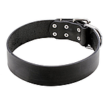 Класичний нашийник з натуральної шкіри "Lockdog" чорний, фото 2