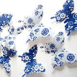 Метелики для декору із синім візерунком., фото 6