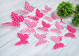 Метелики для декору рожеві в горошок., фото 3