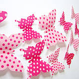 Метелики для декору рожеві в горошок., фото 5