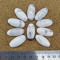 Кабошон из натурального камня Кахолонг (магнезит) 15*30мм
