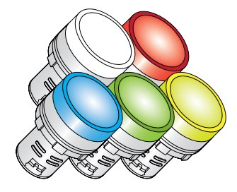 Сигнальна лампа LED індикатор напруги в щит, індикатор фаз зовнішній діаметр 30 мм, діаметр врізки 22 мм