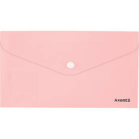 Папка-конверт DL на кнопці Axent Pastelini 1414-42-A, персикова рожевий