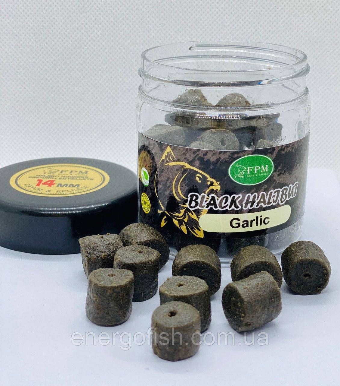 Hook Pellet Black Halibut 14mm 100g в банку Garlic Часник +стопор, фото 1