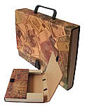 Портфель на клямці, 40 мм, А4, КРАФТ-покриття, фото 3