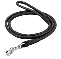 Круглий шкіряний поводок для собаки "Lockdog" довжина 1.2 м чорний