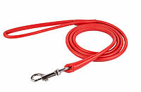 Круглый кожаный поводок для собаки "Lockdog" длина 1.2 м красный