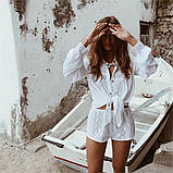 Жіноча туніка-сорочка пляжна, біла, фото 3