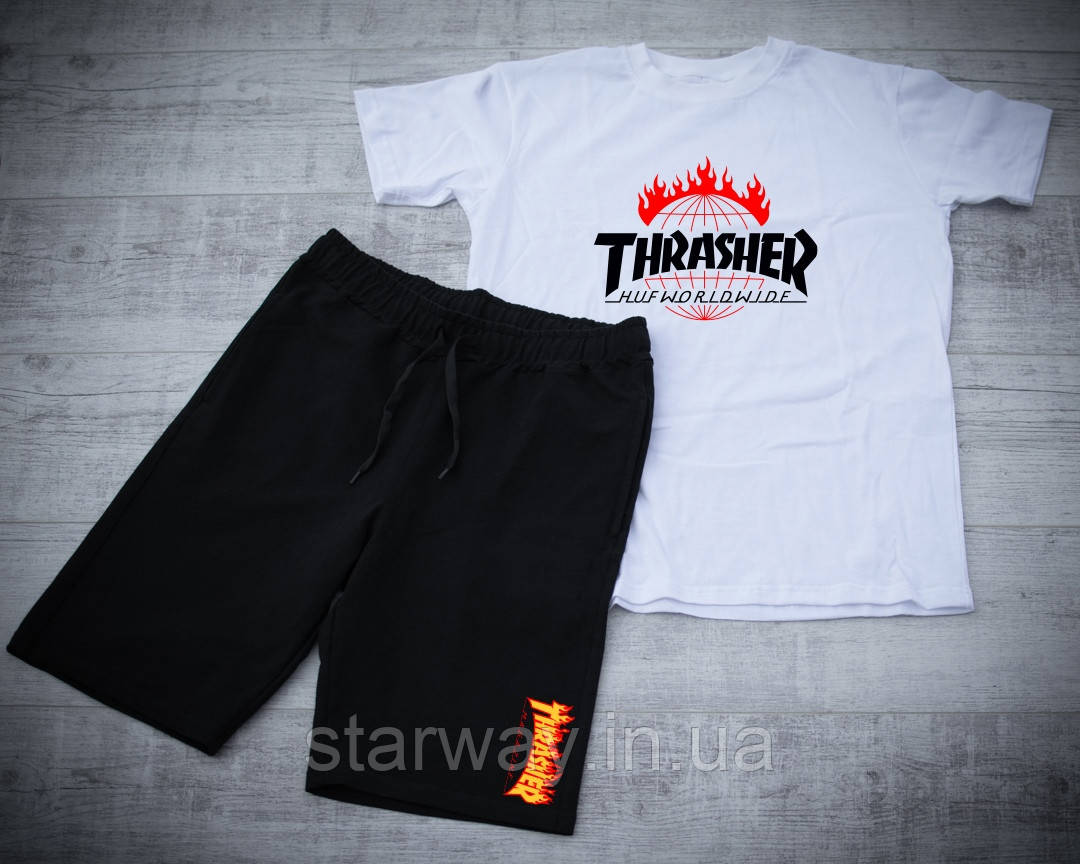 Комплект футболки та шорти Thrasher  ⁇  Huf worldwide logo