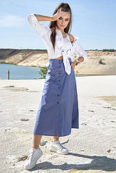 Спідниця синя літня батист