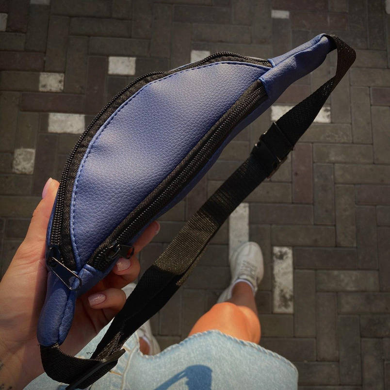 Бананка Чоловіча | Жіноча Philipp Plein blue синя сумка на пояс з логотипом, фото 2