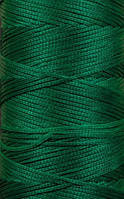 Нитка вощена, т 1 мм цв.зелений (S035), плоский шнур 100 метрів