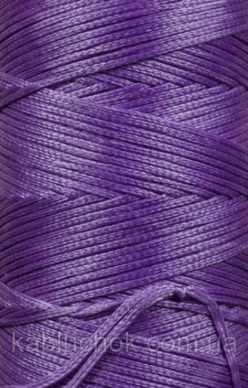 Нитка вощена, т 1 мм кв. світло-фіолетовий (260), плоский шнур 100 метрів, фото 1