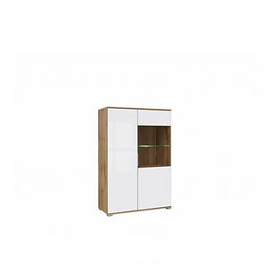 Ветрина BRW Злата REG1W1D / 90 90х132,5х41 дуб тахо / білий, фото 2